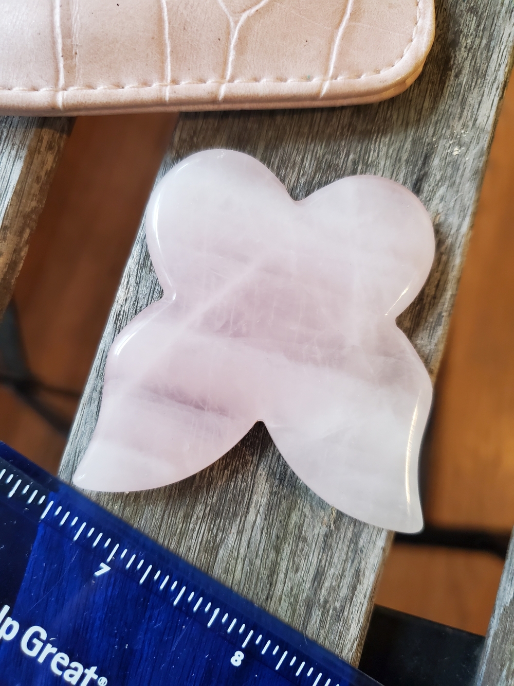 Rose Quartz Gua Sha Facial Massage Tool - Light Pink